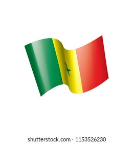 Senegal flag, vector illustration on a white background
