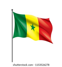 Senegal flag, vector illustration on a white background