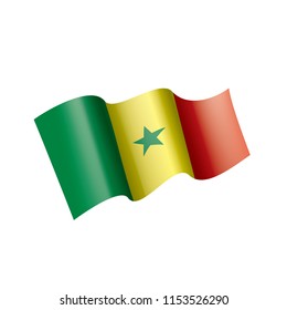 Senegal flag, vector illustration on a white background