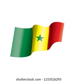 Senegal flag, vector illustration on a white background