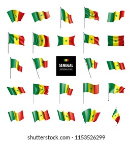 Senegal flag, vector illustration on a white background