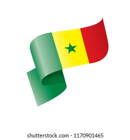 Senegal flag, vector illustration on a white background