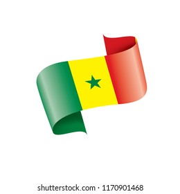 Senegal flag, vector illustration on a white background