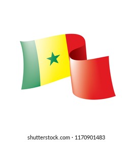 Senegal flag, vector illustration on a white background