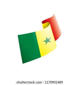 Senegal flag, vector illustration on a white background