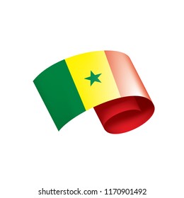 Senegal flag, vector illustration on a white background