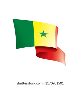 Senegal flag, vector illustration on a white background