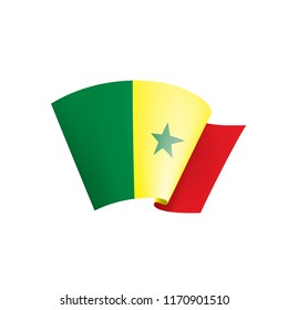Senegal flag, vector illustration on a white background