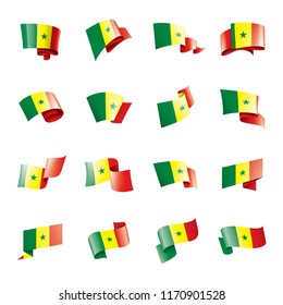Senegal flag, vector illustration on a white background