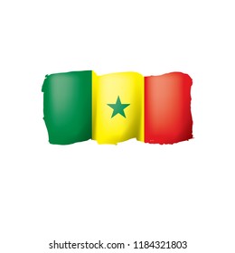 Senegal flag, vector illustration on a white background.