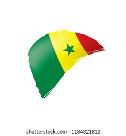 Senegal flag, vector illustration on a white background.