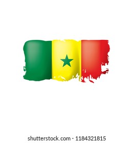 Senegal flag, vector illustration on a white background.