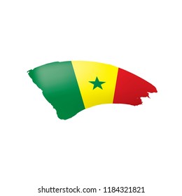 Senegal flag, vector illustration on a white background.