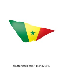 Senegal flag, vector illustration on a white background.