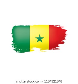 Senegal flag, vector illustration on a white background.