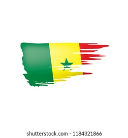 Senegal flag, vector illustration on a white background.