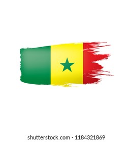Senegal flag, vector illustration on a white background.