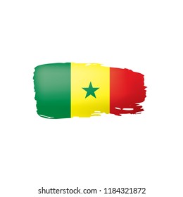 Senegal flag, vector illustration on a white background.
