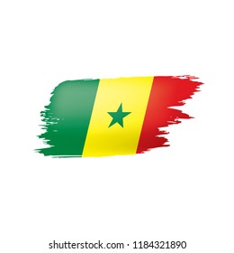 Senegal flag, vector illustration on a white background.