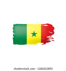 Senegal flag, vector illustration on a white background.