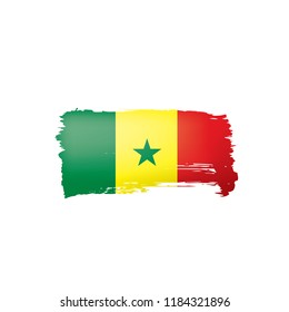 Senegal flag, vector illustration on a white background.