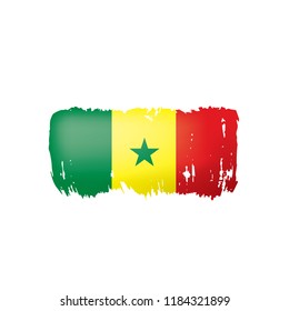 Senegal flag, vector illustration on a white background.