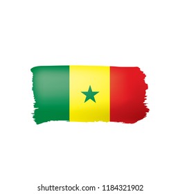 Senegal flag, vector illustration on a white background.