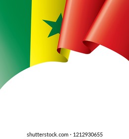 Senegal flag, vector illustration on a white background