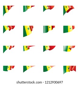 Senegal flag, vector illustration on a white background