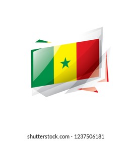 Senegal flag, vector illustration on a white background