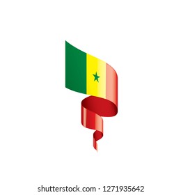 Senegal flag, vector illustration on a white background