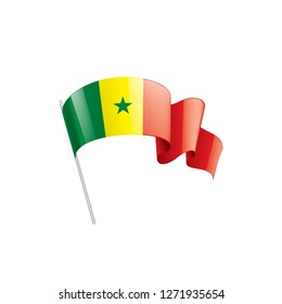 Senegal flag, vector illustration on a white background