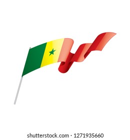 Senegal flag, vector illustration on a white background