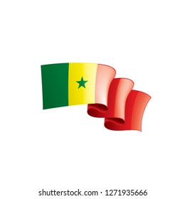 Senegal flag, vector illustration on a white background