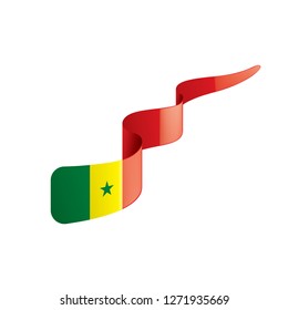 Senegal flag, vector illustration on a white background