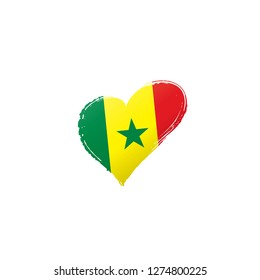 Senegal flag, vector illustration on a white background