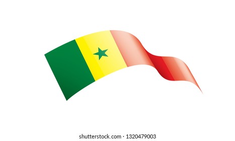 Senegal flag, vector illustration on a white background