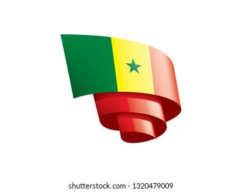 Senegal flag, vector illustration on a white background