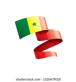Senegal flag, vector illustration on a white background