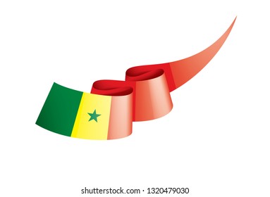 Senegal flag, vector illustration on a white background