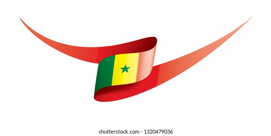 Senegal flag, vector illustration on a white background