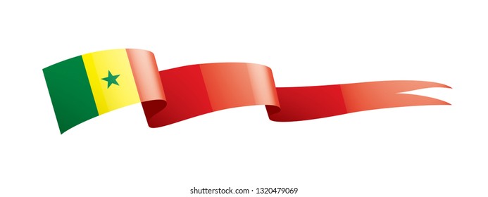 Senegal flag, vector illustration on a white background
