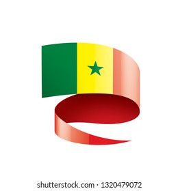 Senegal flag, vector illustration on a white background