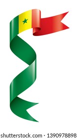 Senegal flag, vector illustration on a white background
