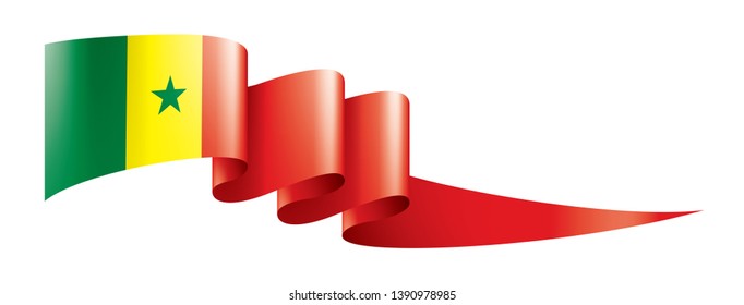 Senegal flag, vector illustration on a white background