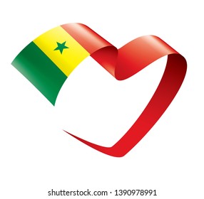 Senegal flag, vector illustration on a white background
