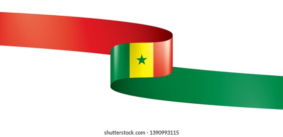 Senegal flag, vector illustration on a white background
