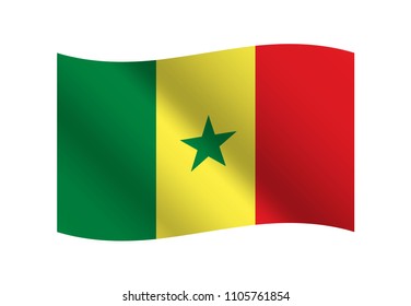 Senegal flag, Vector image and icon