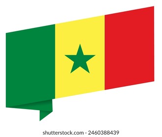 Senegal flag wave isolated on png or transparent background vector illustration.