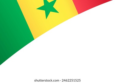 Senegal flag wave isolated on png or transparent background vector illustration.